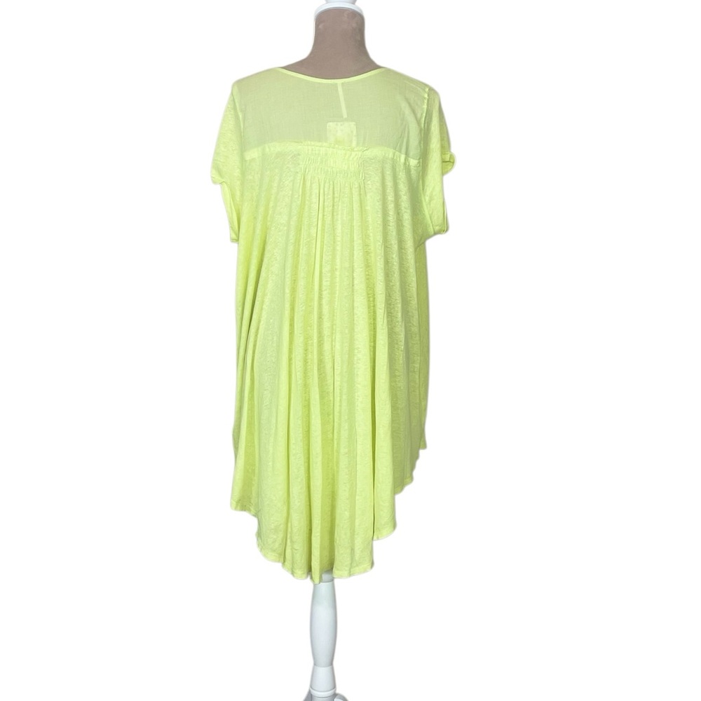 NWT Free People “Highland” Oversized Button-Down Tunic in Lemon Light - Picture 5 of 12